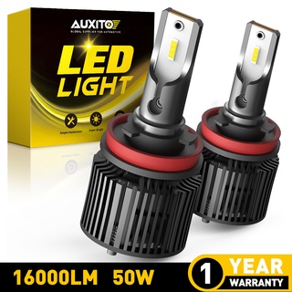 Auxito หลอดไฟหน้ารถยนต์ LED 50W 16000LM H4 9003 9005 9006 H8 H11 6000K สีขาว 2 ชิ้น