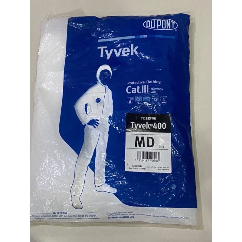 Dupont รุ่น Tyvek 400 Cat.III ชุดกันสาร Type 5,6 SIZE. L - XL( มีของเลย ...