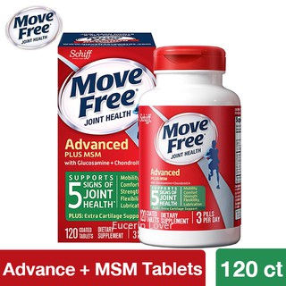 Schiff, Move Free, Advanced Plus MSM with Glucosamine &amp; Chondroitin, 120 Coated Tablets บำรุงกระดูกข้อเข่า