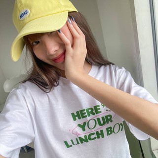 Live182# เสื้อคัตตอล มีหลายสี “Lunch box” สไตล์เกาหลี Dream Big Tshirt โอเวอร์ไซน์ สาวอวบใส่ได้ พร้อมส่ง คอกลม ผ้านุ่ม