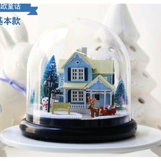 บ้านจิ๋ว โดมอะคริลิคใส Winter House พร้อมส่งทันที โดมจิ๋ว บ้านกระต่าย โมเดลจิ๋ว บ้านตุ๊กตา สวนจิ๋ว สวนชวด