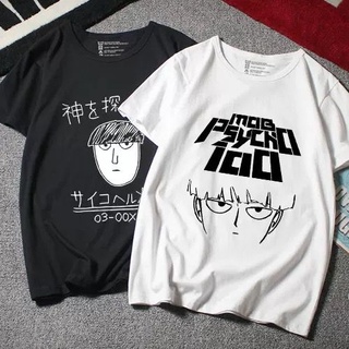 เสื้อยืด Mens Manga Mob Psycho Tshirt Graphic Tshirt