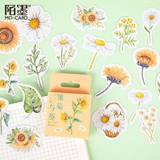 46 ชิ้น การ์ตูนเดซี่ ดอกทานตะวัน Diy ไดอารี่ กาวในตัว กระดาษ สติกเกอร์ เกล็ด สมุด เครื่องเขียน ตกแต่ง Diy