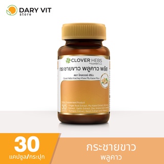 Clover Hebs อาหารเสริม สมุนไพร จาก กระชายขาว เห็ดหลินจือ โสม วิตามินซี พลูคาว กระเทียม ซิงค์ ขมิ้นชัน 1 ขวด 30 แคปซูล