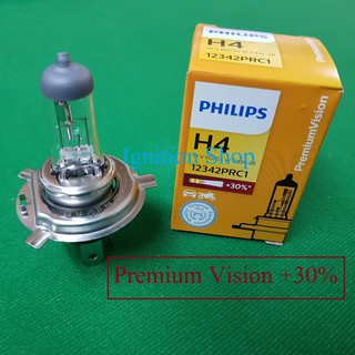 หลอดไฟหน้า H4 Philips 12V 60/55 W P43t-38 Premium Vision +30% จำนวน 1 หลอด