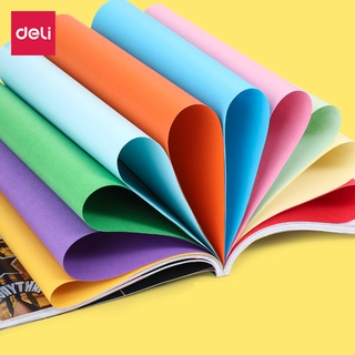 Deli  (แพ็ค 100 แผ่น) กระดาษสี กระดาษโปสเตอร์ กระดาษสีถ่ายเอกสาร  ขนาด A4 หนา 80 แกรม กระดาษสีอเนกประสงค์