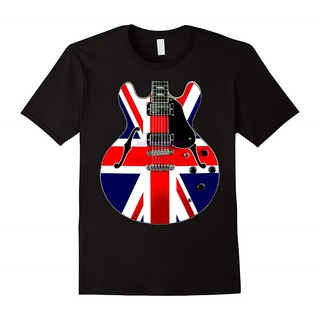 [S-5XL] เสื้อยืด พิมพ์ลายธงอังกฤษ Union Jack Lead Guitar สไตล์คลาสสิก สําหรับผู้ชาย