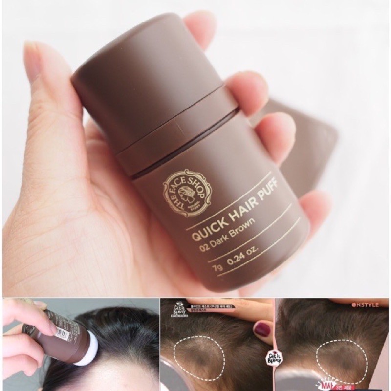 แท้-พร้อมส่ง-the-face-shop-quick-hair-puff-7g-ปิดเหม่งเกาหลี-thefaceshop