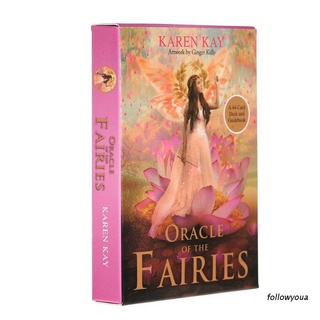 Folღ Oracle Of The Fairies 44 Cards Deck And Guidebook English Tarot เกมกระดานของเล่นสําหรับเด็ก/ผู้ใหญ่