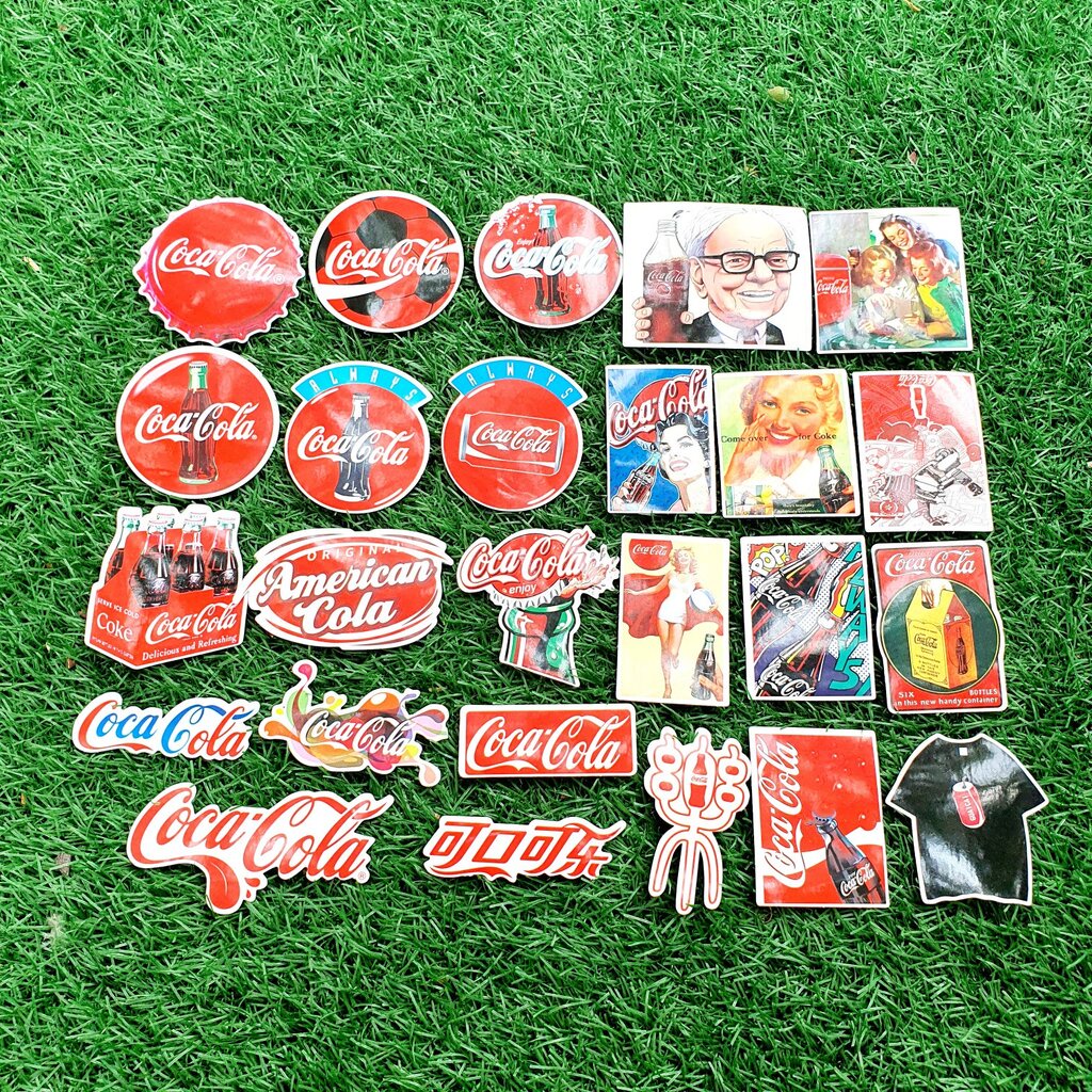 สติ๊กเกอร์-โค้ก-coke-coca-cola-ติดแน่น-กันน้ำ-ติดตกแต่ง-ของสะสม-75-ชิ้น-sticker