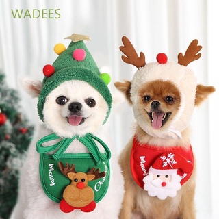 สินค้า Wadees เสื้อผ้าสัตว์เลี้ยงหมวกผ้าพันคอหมวกซานต้าคริสต์มาสสไตล์ฝรั่งเศสสําหรับสัตว์เลี้ยง