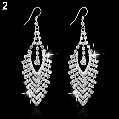 เครื่องประดับแฟชั่นสตรีต่างหูระย้ายาว-rhinestone-tassels