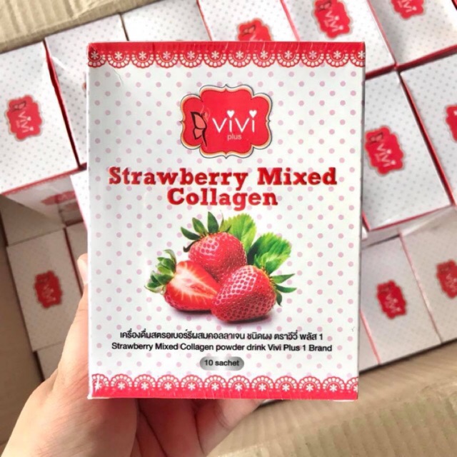 ภาพหน้าปกสินค้าViVi Strawberry Mixed Collagen (สีแดง)