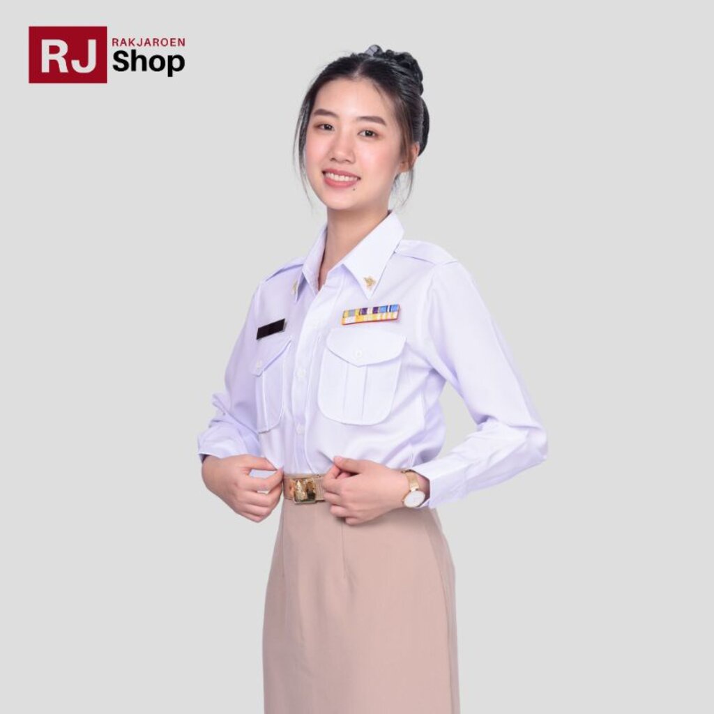 rj-shop-ชุดพนักงานราชการหญิงแขนยาว-เสื้อ-และกระโปรง-ขายแยกชิ้น