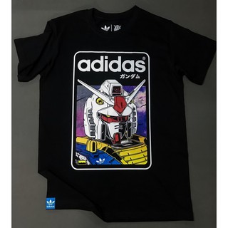 เสื้อยืดแขนสั้นพิมพ์ลายเสื้อยืดแขนสั้นผ้าฝ้ายพิมพ์ลาย Gundam Xadidas สําหรับผู้ชายและผู้หญิง#เสื้อยืดแฟชั่นแขนสั้น #เสื้