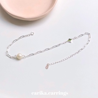 ภาพหน้าปกสินค้า(กรอกโค้ด L5ZDZ ลด 50.-) earika.earrings - pearl sparkling anklet สร้อยข้อเท้าเงินแท้ ปรับขนาดได้ ซึ่งคุณอาจชอบสินค้านี้