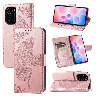 เคสโทรศัพท์มือถือ แบบฝาพับ ลายผีเสื้อ พร้อมช่องใส่บัตร สําหรับ Xiaomi Redmi Note 11 Case 10C 11 T 12 X 11Lite NE Mi 11 Lite 11s 11T Pro 5G