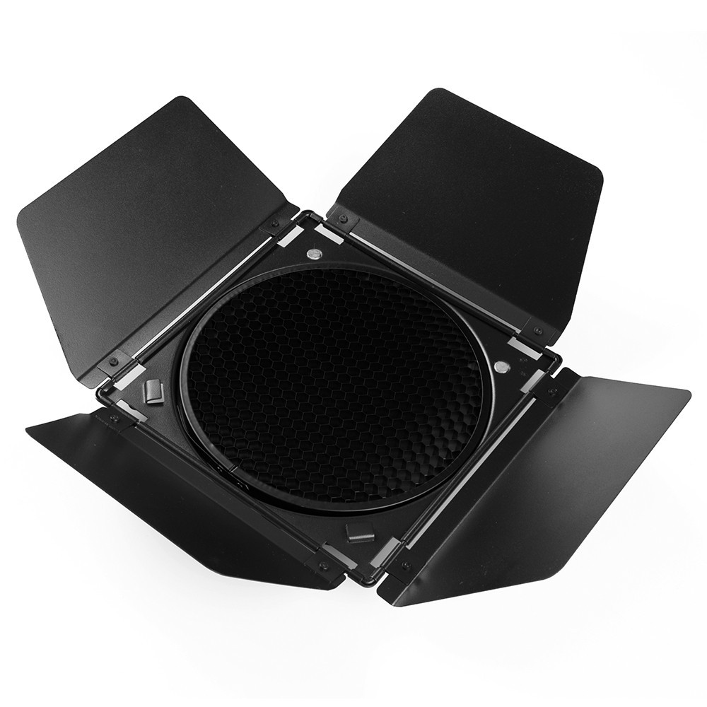 Soonpho BD-04 Barn Door Set of 4 Colour Gel Filters for Barn Door and Honeycomb Grid for 7 Standard Bowens Mount Reflector Compatible with GODOX LED