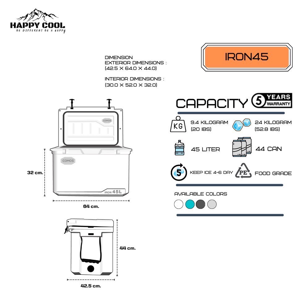 กระติกแข็ง-comos-ถังน้ำแข็ง-coolers-box-comos-รุ่น-iron-25l-35l-45l-พร้อมส่ง-ค่าส่งถูก