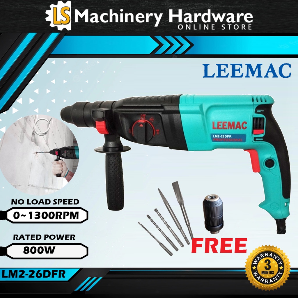LEEMAC LM2-26DFR 26 มม.800 วัตต์สว่านโรตารี่ 3 โหมดพร้อมหัวจับแบบ ...