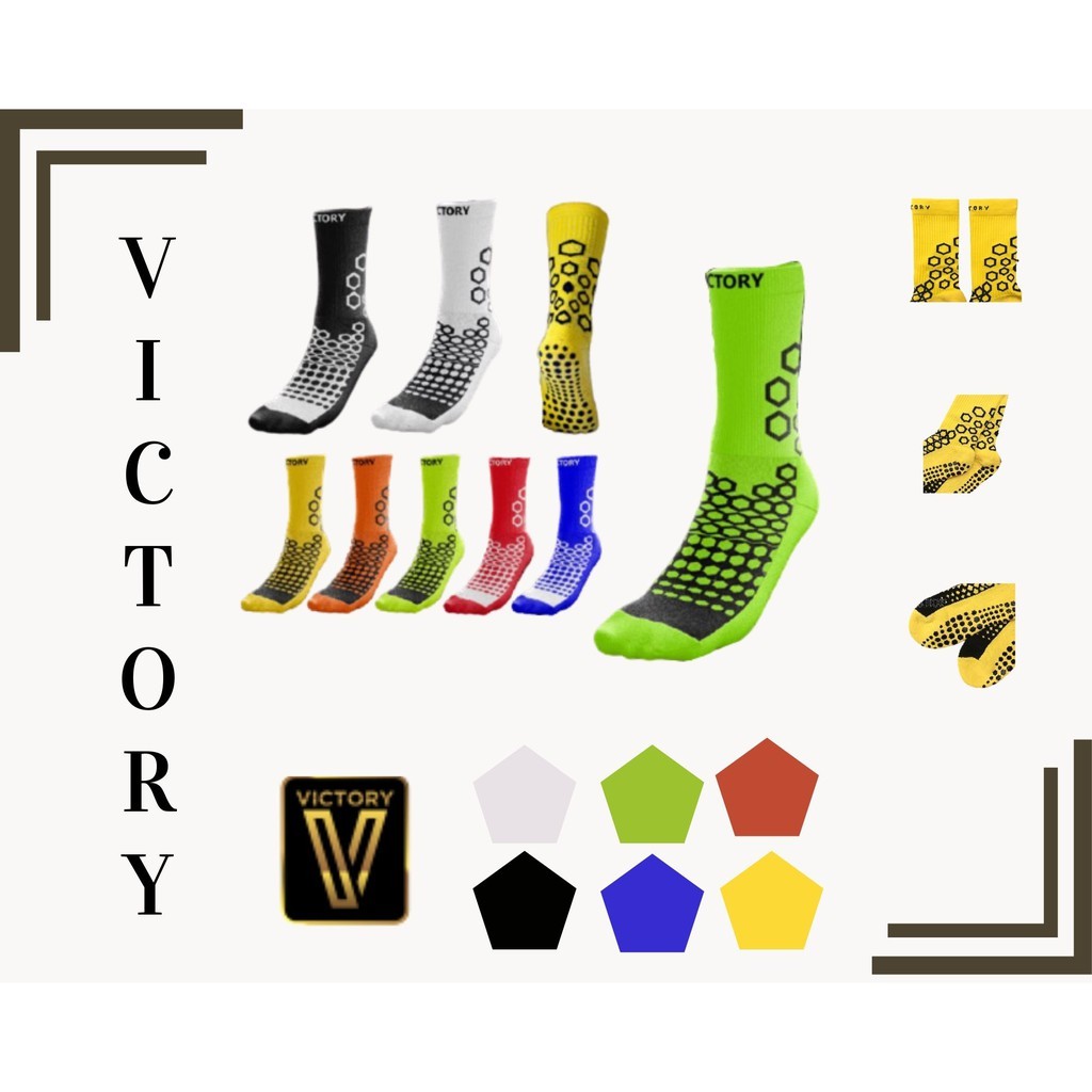 ถุงเท้ากันลื่น-ครึ่งแข้ง-victory-hexagon-socks