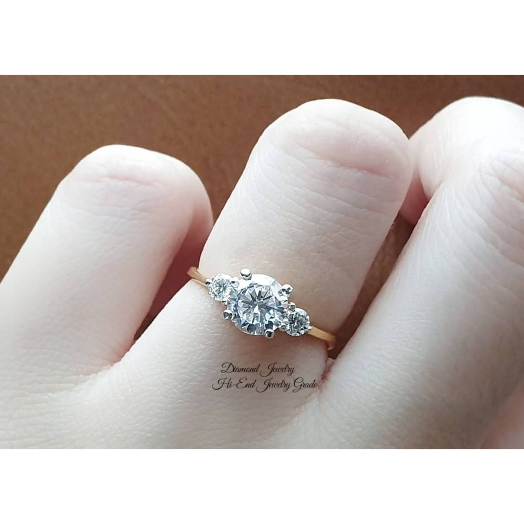 diamond-ring-แหวนเพชร-cz-แท้-ดีไซน์สวยหรู-ขนาดกำลังสวย-เพชรขาวใสมากๆๆๆ-เล่นไฟดีเว่อร์ๆ