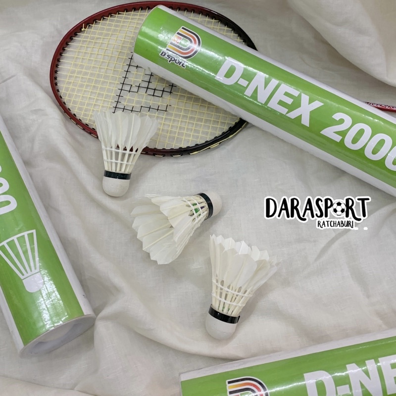 ขายเป็นหลอด-ลูกแบดมินตันขนไก่-d-sport-d-nex-2000-1-หลอดมี-12-ลูก