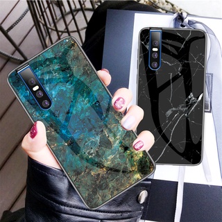 เคสโทรศัพท์มือถือกระจกนิรภัย TPU แบบนิ่ม ลายหินอ่อน สําหรับ Vivo V15 Pro 1818 1819 Y51 2020 Y31 2021 Y71 1724 1801 Y71i