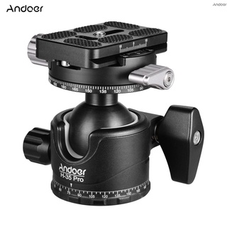 Andoer H-35 Pro อะแดปเตอร์ขาตั้งกล้อง หัวบอลพาโนรามา อลูมิเนียมอัลลอย รับน้ําหนักได้เต็มที่ 15 กก. 33 ปอนด์