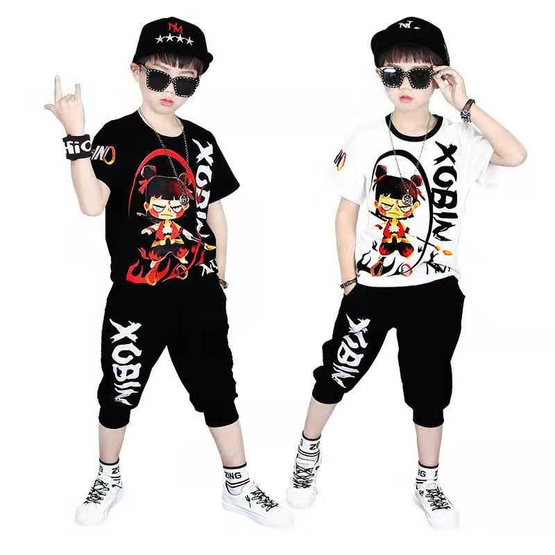 ชุดเด็กผู้ชายสไตล์hip-hop-hip-hopชุดเด็กไซส์110cm-150cm