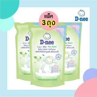 ♣แพ็ค 3 ถุง D-NEE น้ำยาปรับผ้านุ่ม เด็ก กลิ่น Natural Time สีเขียว ปริมาณ 600 มล. (รีฟิล)น้ำยาปรับผ้านุ่มเด็กน้ำยาซักผ้�