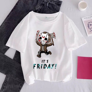 Horror Its Friday Printed Tshirt Clothes New Femme Fashion Harajuku 90s Tops Tees Ulzzang Graphic T-shirts Tee Shirt for