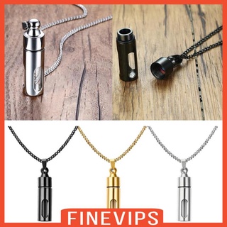 [finevips] สร้อยคอ จี้หลอดแก้ว สเตนเลส เปิดได้ สีทอง