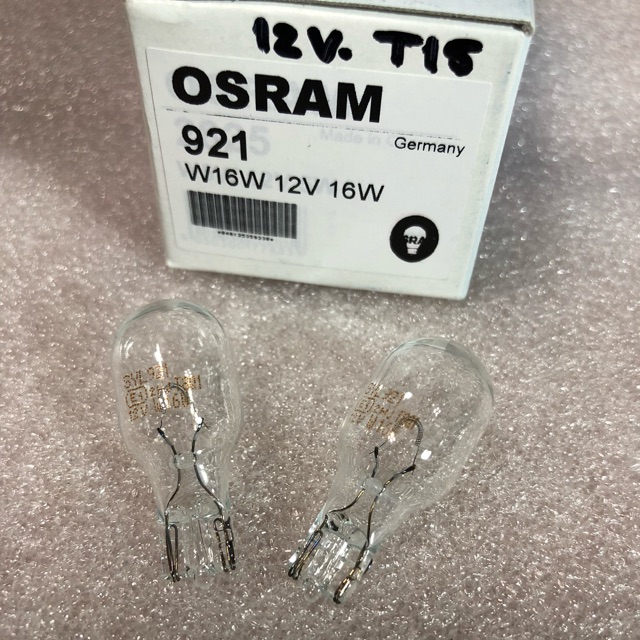 หลอดเสียบ-t15-12v-16w-2หลอด-ยี่ห้อ-osram-ขั้วเสียบเท่า-t10-แต่หลอดใหญ่กว่า-สำหรับไฟท้าย-ไฟถอย