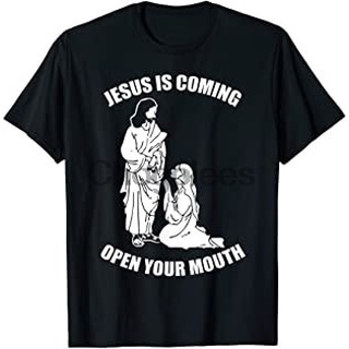[S-5XL] 【ชุดประจําวัน】เสื้อยืด ผ้าฝ้าย 100% พิมพ์ลาย Jesus Is Coming Open Your Mouth Atheist Atheism Gildan tgb