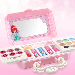 【จัดส่งที่รวดเร็ว】Girl Cosmetic Box เครื่องสำอางเด็ก ชุดแต่งหน้าของเล่นเด็กผู้หญิง ชุดแต่งหน้าเด็กลายเจ้าหญิงดิสนีย์