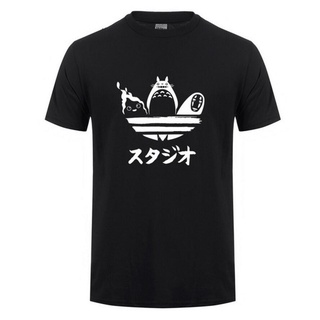 2018 เสื้อยืดผ้าฝ้าย พิมพ์ลายการ์ตูน Totoro Spirited Away ไร้หน้า สําหรับผู้ชาย
