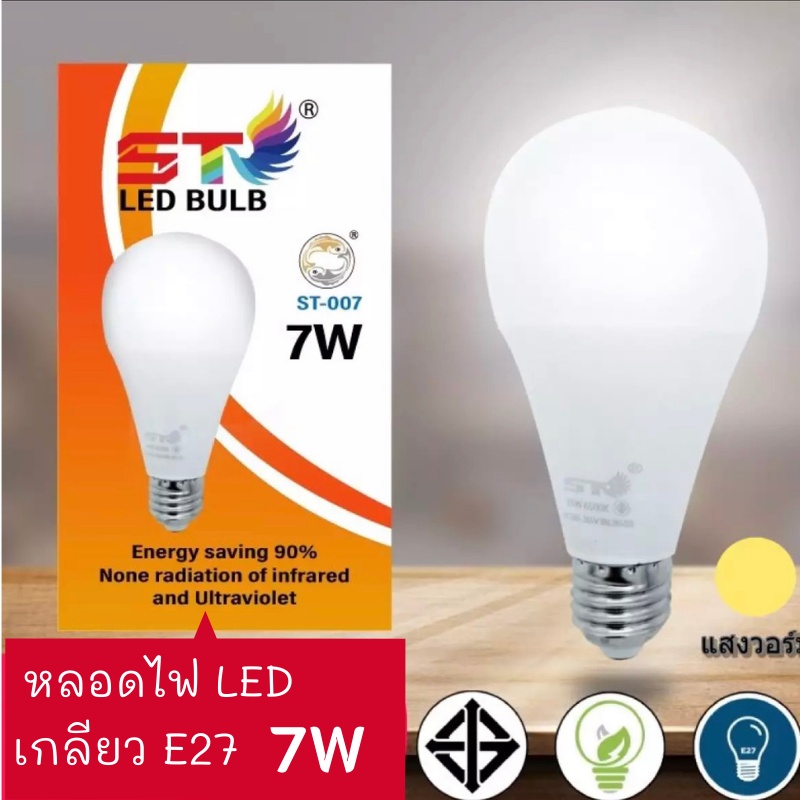 หลอดไฟ-led-ใช้ไฟฟ้า220v-ใช้ไฟบ้าน-หลอดไฟขั้วเกลียวe27-หลอดไฟ-led-3w5w7w9w15w18w24w-แสงวอม