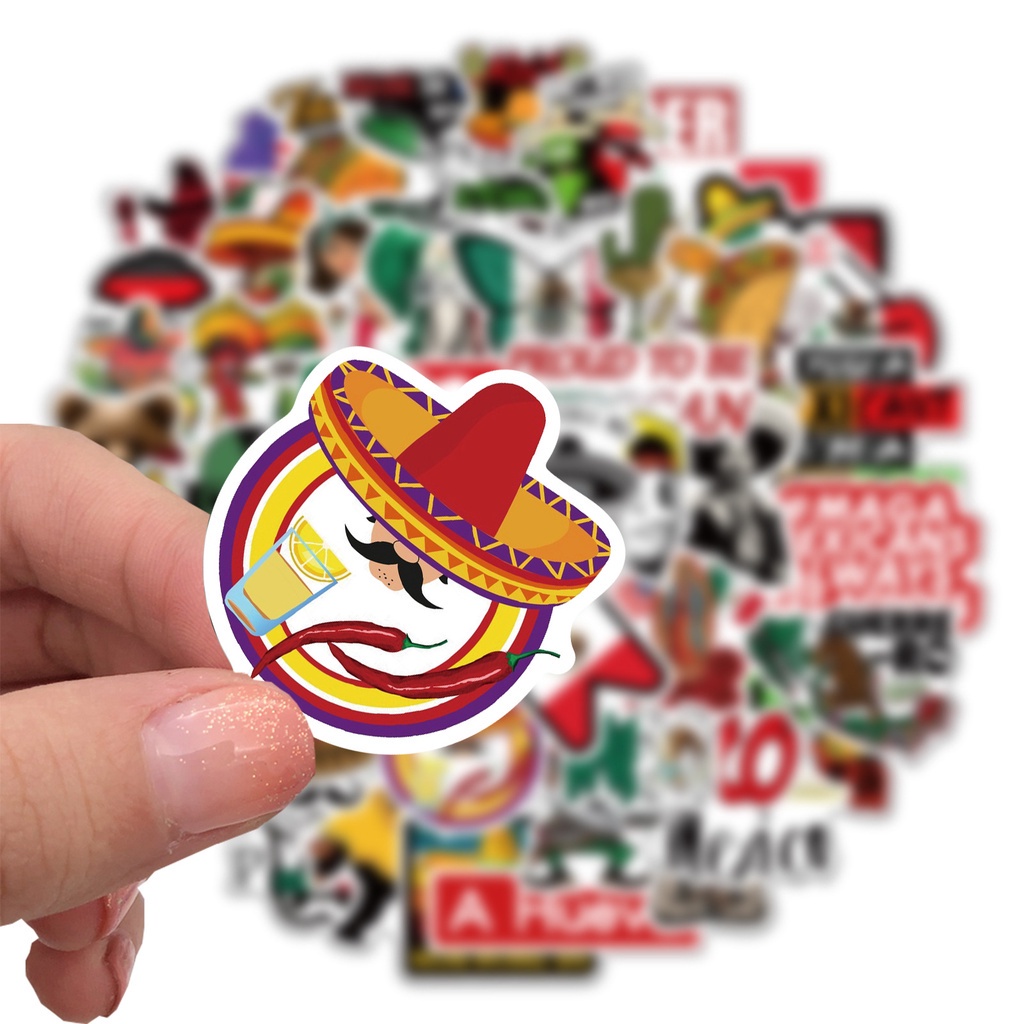 พร้อมส่ง-เม็กซิโก-กลางแจ้ง-camping-mexico-50แผ่น-กันน้ำ-สติ๊กเกอร์-ใช้ซ้ำได้-football-โทรศัพท์มือถือ-sticker