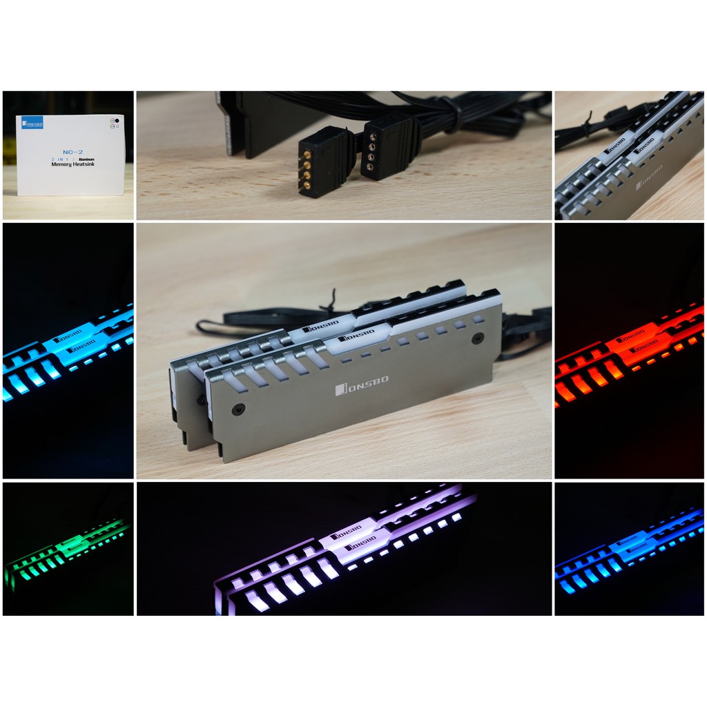 Jonsbo NC-2 RGB RAM Kühler 2x - Silber Mit RGB Beleuchtung