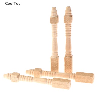 &lt; Cooltoy &gt; ขาโต๊ะเก้าอี้ไม้จิ๋ว 1:12 DIY สําหรับตกแต่งบ้านตุ๊กตา 4 ชิ้น ต่อล็อต