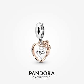 Pandora จี้รูปหัวใจ และดอกกุหลาบ ของขวัญวันเกิด สําหรับสุภาพสตรี DIY p825