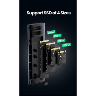 ภาพขนาดย่อของภาพหน้าปกสินค้าUgreen M.2 NVMe SSD Enclosure Dual Protocol NVMe SATA เป็น USB 3.1 Gen2 10 Gbps NVMe PCI-E M.2 SSD เคสรองรับ UASP สําหรับฮาร์ดดิสก์ จากร้าน ugreenofficial.th บน Shopee ภาพที่ 8