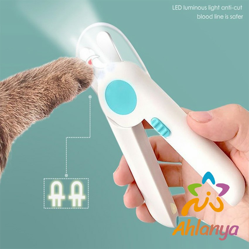 ahlanya-กรรไกรตัดเล็บสัตว์เลี้ยง-มีไฟ-led-ใช้สำหรับตัดเล็บสุนัขหรือแมว-led-pet-nail-scissors