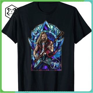 เสื้อยืด พิมพ์ลาย Marvel Thor Love and Thunder Thor Stained Glass Rocker สําหรับผู้ชาย