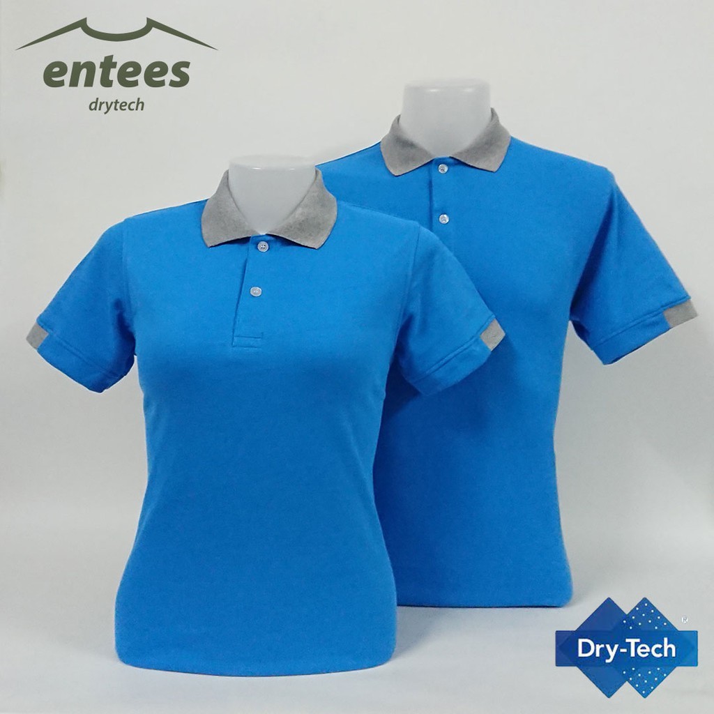 เสื้อโปโล-drytech-สีฟ้า-คอปกสีเทาทอปดราย