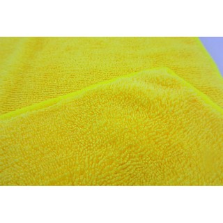 [ลดสูงสุด80.-ใช้โค้ดF9BG385]ผ้าไมโครไฟเบอร์ แบบบาง เช็ดดีไม่เป็นรอย ขนาด 30x30 ซม. (สีเหลือง)