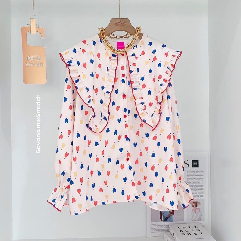 ลดเพิ่ม-70-เก็บโค้ดหน้าร้าน-เสื้อเชิ้ตทรงoversize-ลายหัวใจ-ดีไซส์คอปกใหญ่