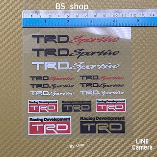 สติ๊กเกอร์* TRD sportivo งานพิมพ์อิงค์เจท ตัวหนังสือตัวเล็ก สำหรับตกแต่งรถยนต์ ราคาต่อแผ่น มี 14 ดวง