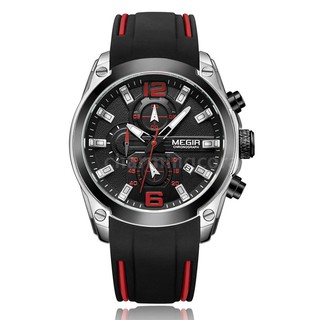 สินค้า MEGIR 2063 นาฬิกาข้อมือ สายซิลิโคน กันน้ำ สำหรับผู้ชาย
